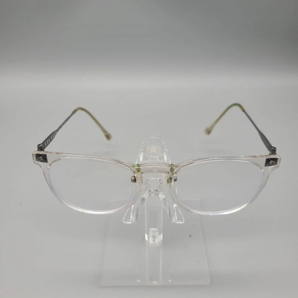 Red Rose Clear Eyeglasses Frames Handmade in Japan 49-18-145 Gunmetal Temples